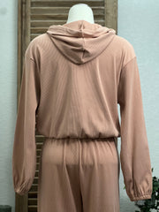 Brielle Soft Corduroy Knit Hoodie with Fitted Waist