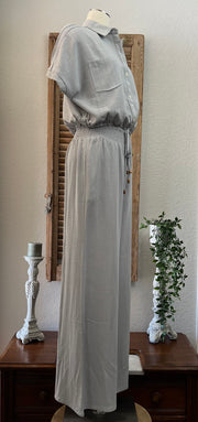 Melissa Linen Smocked Waist Wide Leg Pants