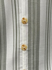 Keli Striped V-Neckline 3/4 Sleeve Button Up Top