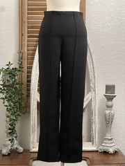 Selena Pencil Leg Crop Dress Pant with Sexy Side Slit Hem