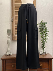 Salem Linen Wide Leg Cargo Pant