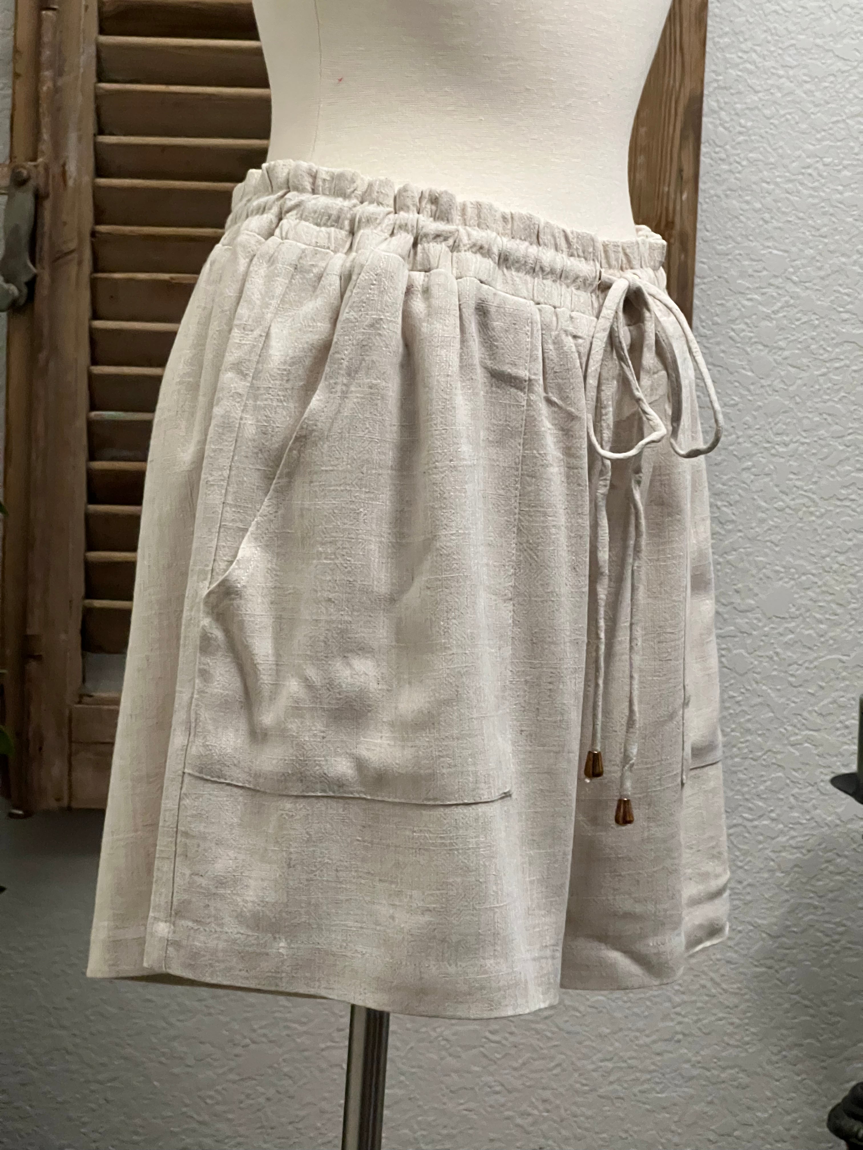 Marcia Soft Linen Shorts with Pockets