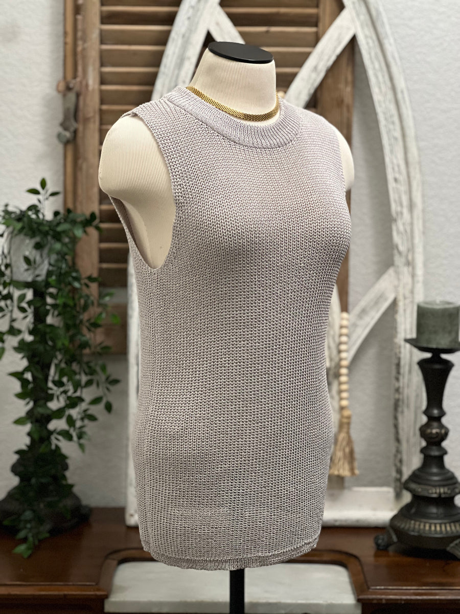 Gracie Sleeveless Knit Sweater Tank Top