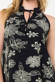 Black Beauty Embroidered Halter Neck Top