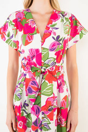 Claudine Short Sleeve Floral Print Midi Dress by THML