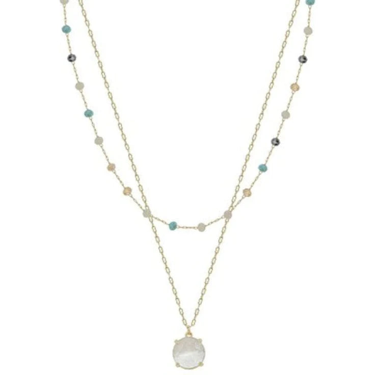 Meghan Browne Base Light Multi Clear Necklace