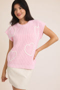 "True Love" Cap Sleeve Wide Shoulder Sweater