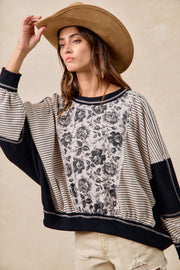 Charcoal Roses MixMatch Top by BiBi!
