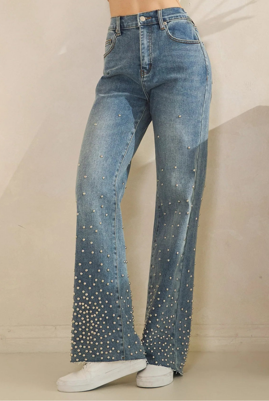 Rock On Stud Embellished Straight Leg Jeans by Oli & Hali
