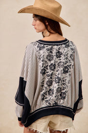 Charcoal Roses MixMatch Top by BiBi!