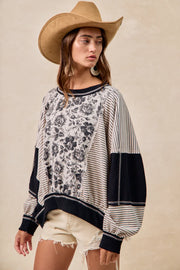 Charcoal Roses MixMatch Top by BiBi!