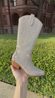 Hey Girl by Corkys "Pony Up" Clear Rhinestone Boots