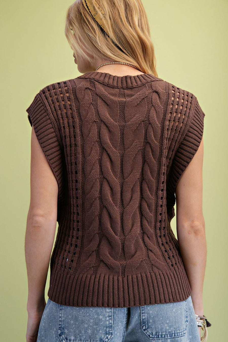 Alexa Cable Knit Sweater Vest