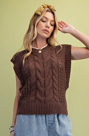 Alexa Cable Knit Sweater Vest