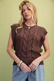 Alexa Cable Knit Sweater Vest