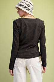 Desi 3-Button Sweater Knit Cardigan