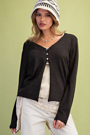 Desi 3-Button Sweater Knit Cardigan