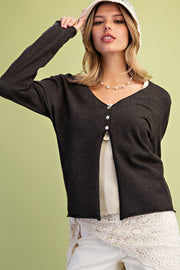 Desi 3-Button Sweater Knit Cardigan
