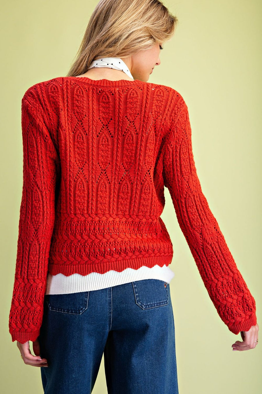 Lita Tie Front Textured Sweater Knit Cardigan