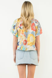 Pollyanna Floral Print Puff Sleeve Top by THML