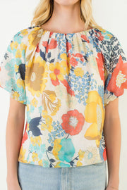 Pollyanna Floral Print Puff Sleeve Top by THML