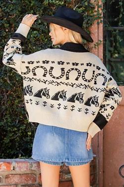 Equestrian Life Collared Button Down Cardigan