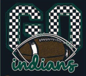 Game Day GO Indians Football Checkerboard Graphic Tee