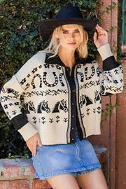 Equestrian Life Collared Button Down Cardigan