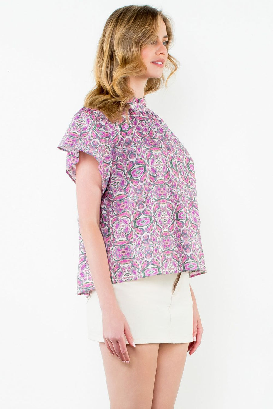 Flutterbye Flutter Sleeve Print Top