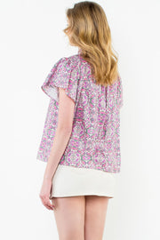 Flutterbye Flutter Sleeve Print Top