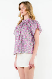 Flutterbye Flutter Sleeve Print Top