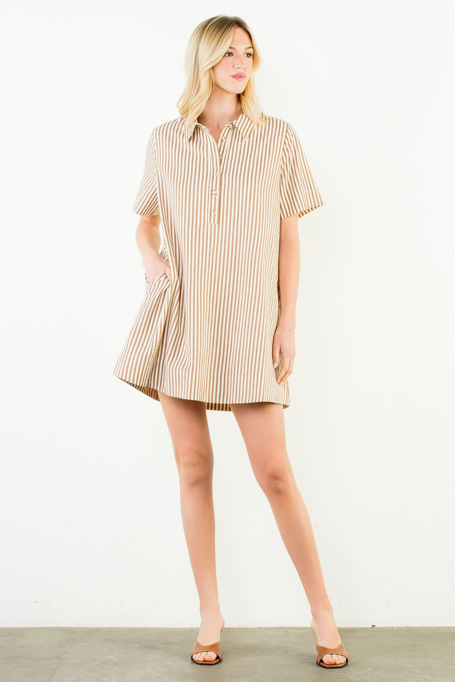 Sylvania Short Sleeve Striped Dress
